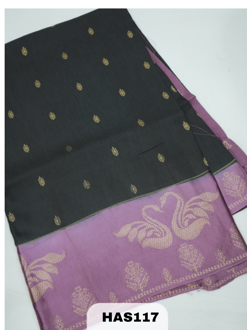 BANARAS RUSSIAN SATIN BODER SAREE