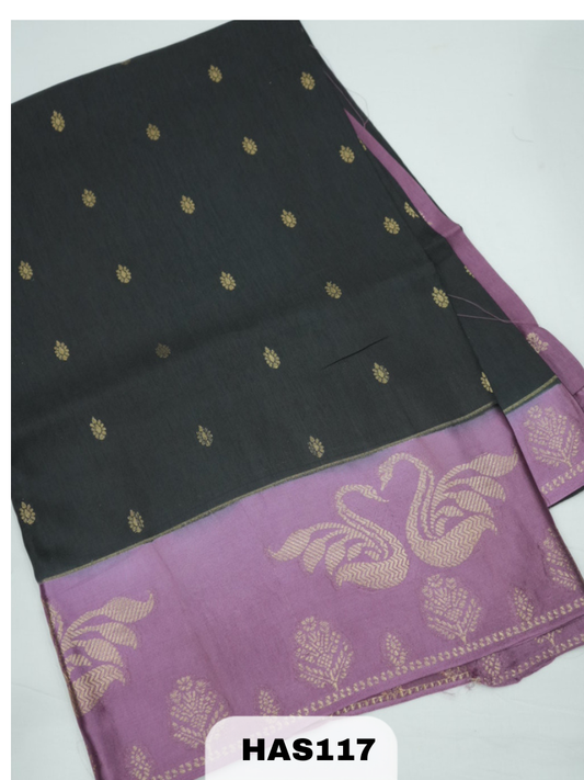 BANARAS RUSSIAN SATIN BODER SAREE