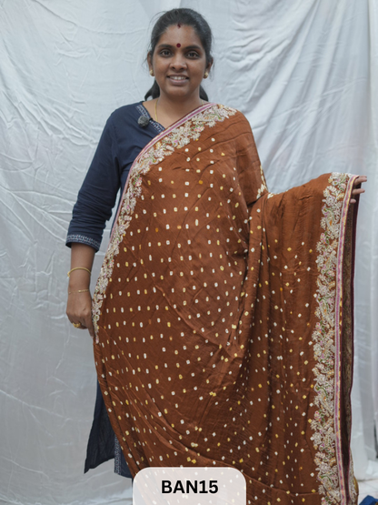 BANDHANI DESIGNER WORK WITH BANDHANI PALLU