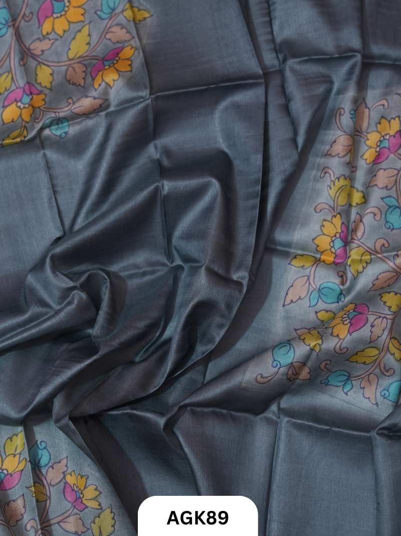 Premium Tussar Blouse Piece with Kalamkari Print – 80 CM