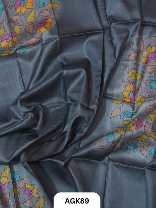 Premium Tussar Blouse Piece with Kalamkari Print – 80 CM