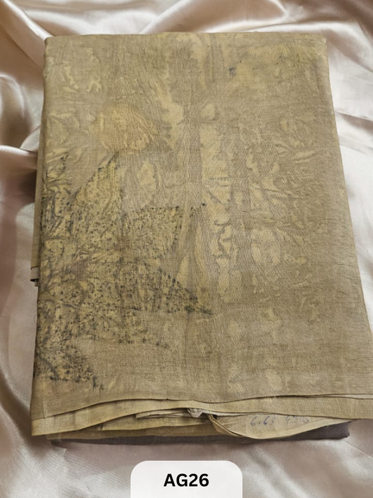 PURE GACHI TUSSAR WITH SILK MARK | ECO - NATURAL PRINT