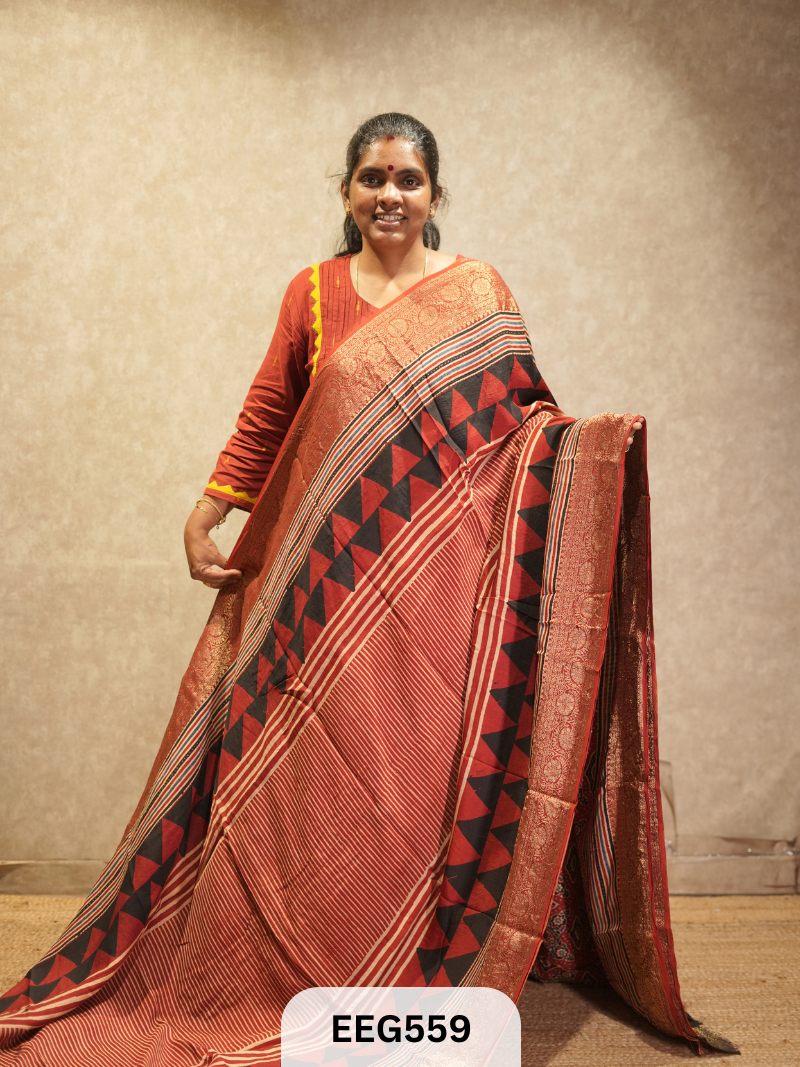 AJRAKH DOLA SILK SAREE