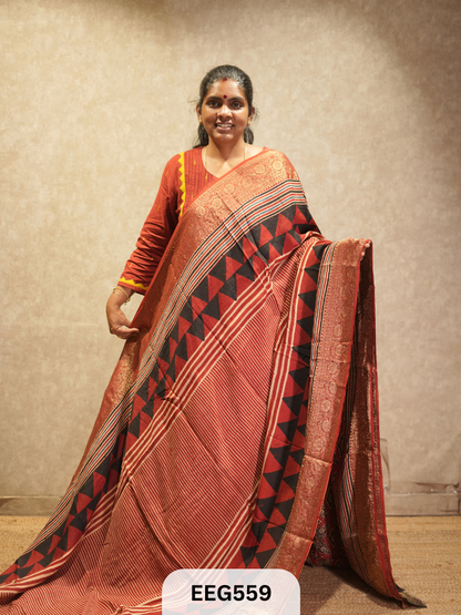 AJRAKH DOLA SILK SAREE