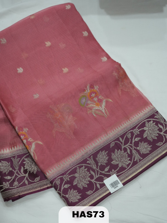 BANARAS KOTA SATIN PATTA BORDER SAREE