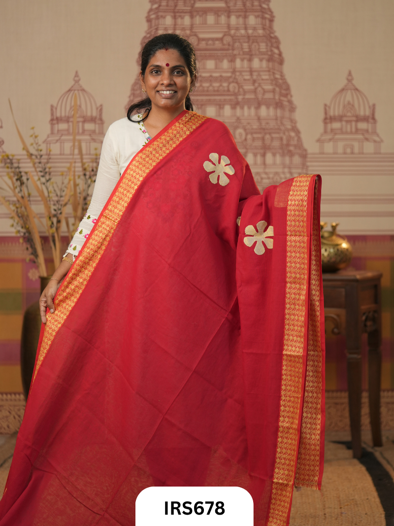 Chettinadu Saree With Barmer Aplique Work
