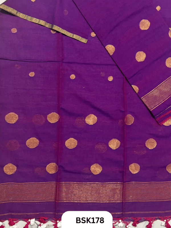 Pure Mulcotton Handloom Polka Salwar Suit  Top 2.5mtr and Duppata 2.5mtr