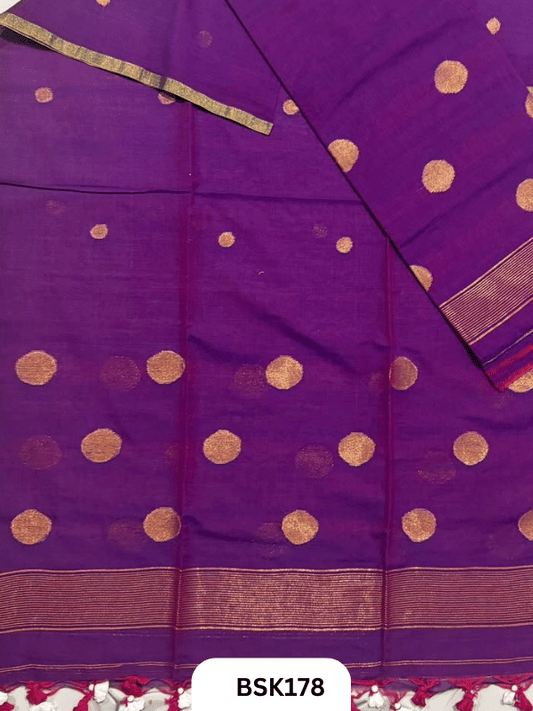 Pure Mulcotton Handloom Polka Salwar Suit  Top 2.5mtr and Duppata 2.5mtr