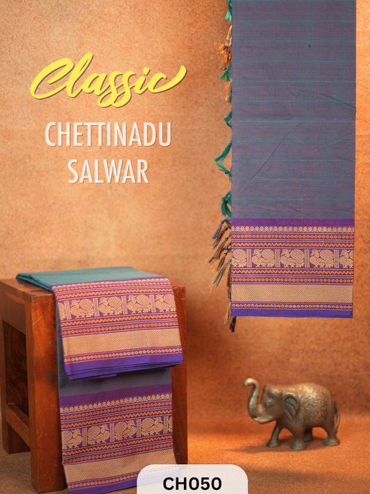 Chettinad Cotton Salwar Suit - 2Pcs Unstitched