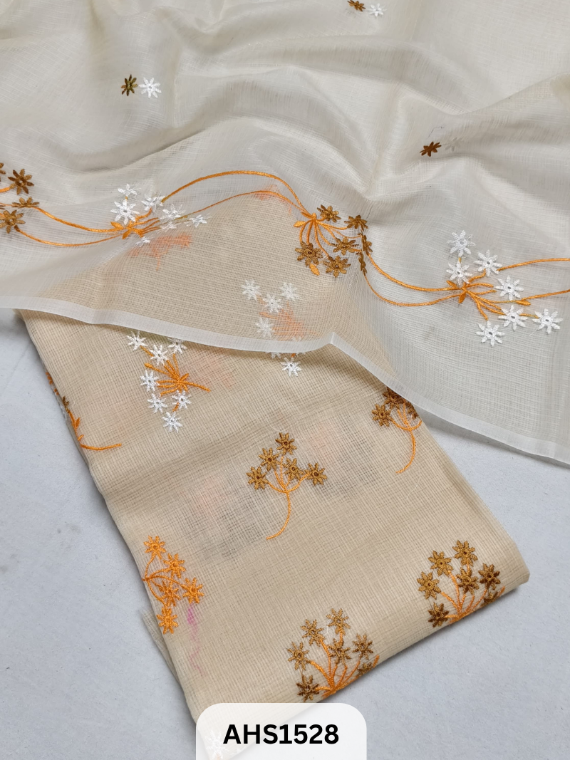 Kota Cotton Embroidery Work Dress Material
