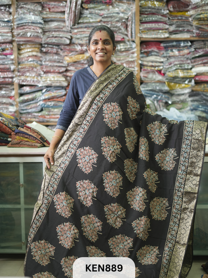 DOLA SILK AJRAKH HANDBLOCK RICH PALLU SAREE