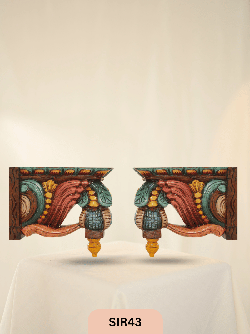WOODEN JACKFRUIT BRACKETS DECOR - Height 9" INCH, WIDTH 8"INCH