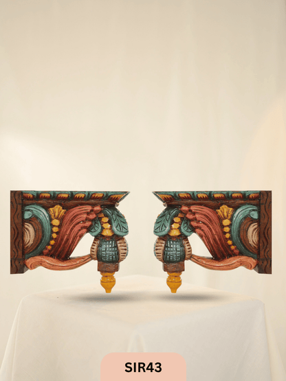 WOODEN JACKFRUIT BRACKETS DECOR - Height 9" INCH, WIDTH 8"INCH