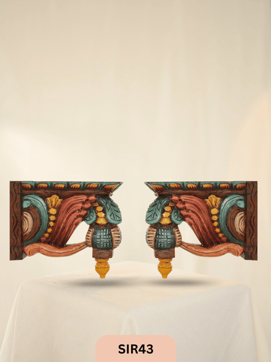 WOODEN JACKFRUIT BRACKETS DECOR - Height 9" INCH, WIDTH 8"INCH