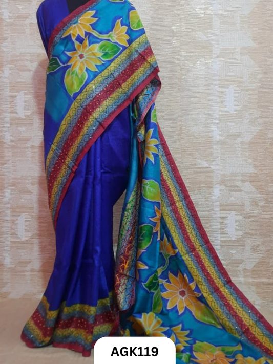 SPECIAL HANDBLOCK HEAVY KANTHA SAREE