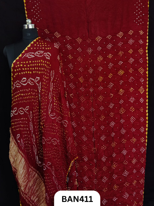 Semi Gaji Silk Tissue Pallu 9/16 Dani Saree With Edging
