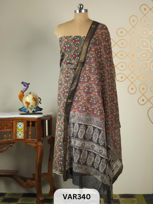 KALAMKARI COTTON-2 PCS-TOP & DUPPATA