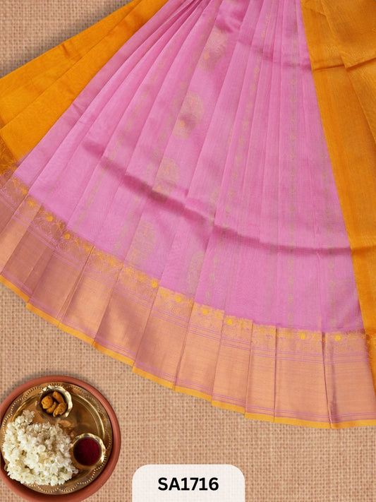 PURE HANDLOOM MANGALGIRI SAREE | BUTTA PALLU