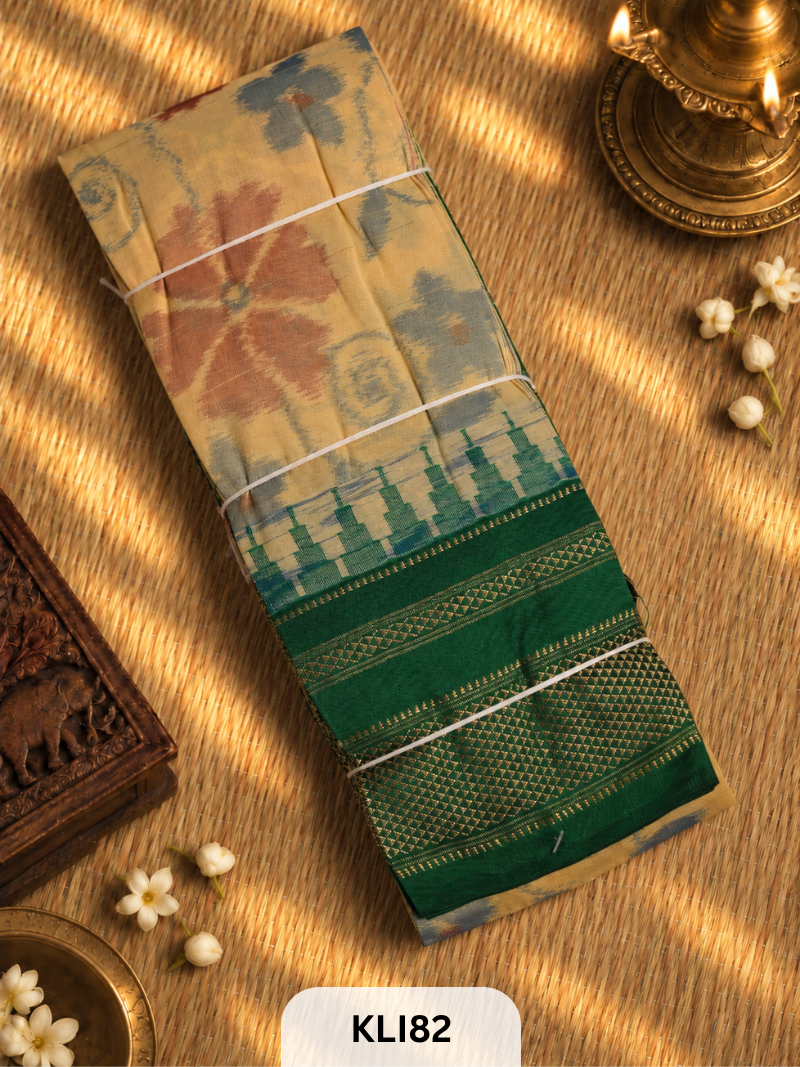 ILKAL POCHAMPALLY TOPI BORDER SAREE