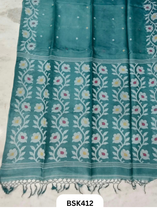 Pure Tussar Jamdani Gicha Handloom Weave