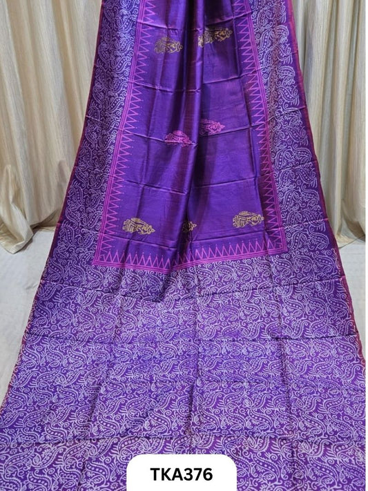 Murshidabad Silk Hand Painted Saree