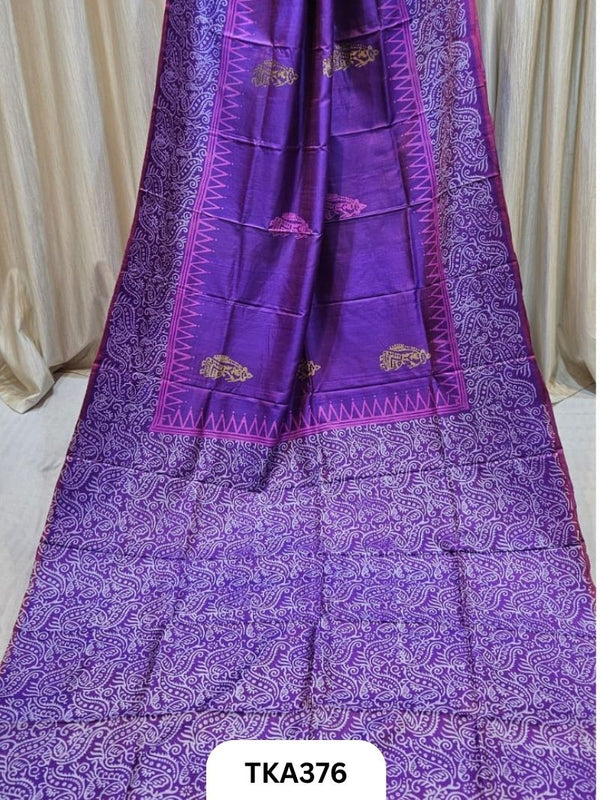 Murshidabad Silk Hand Painted Saree