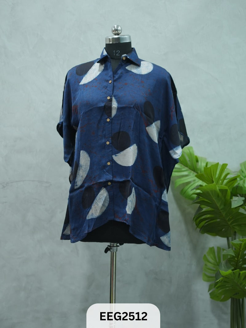 WOMEN MODAL AJRAKH PRINT KHAFTAN SHIRT