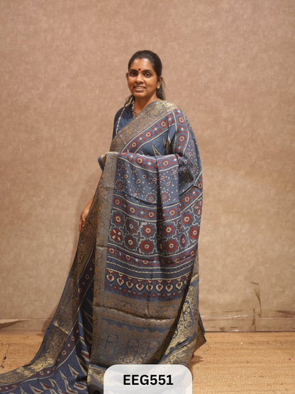AJRAKH DOLA SILK SAREE