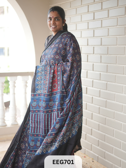 AJRAKH MODAL SAREE - JACKPOT