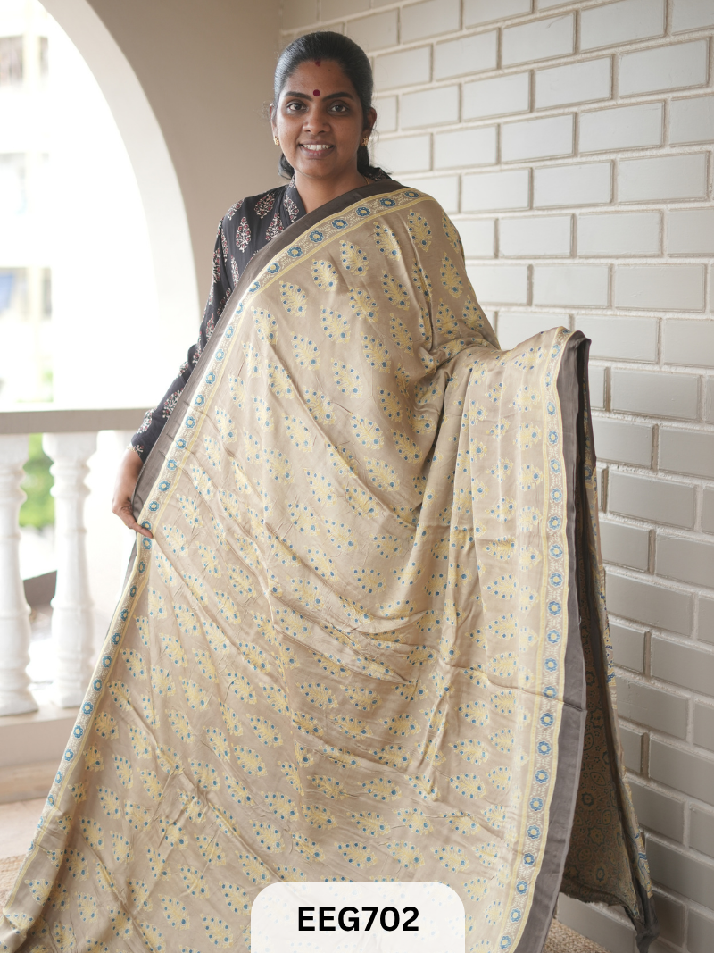 AJRAKH MODAL SAREE - JACKPOT