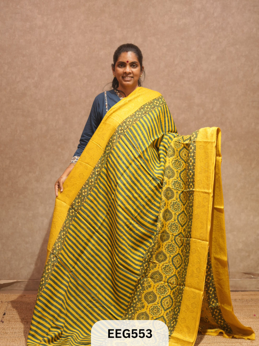 AJRAKH DOLA SILK SAREE