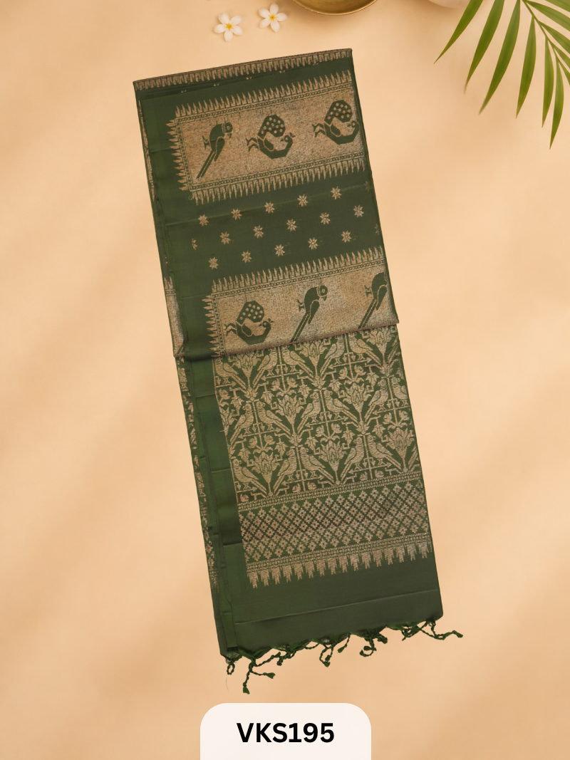 PURE KANCHIPURAM PURE SOFT SILK SAREE