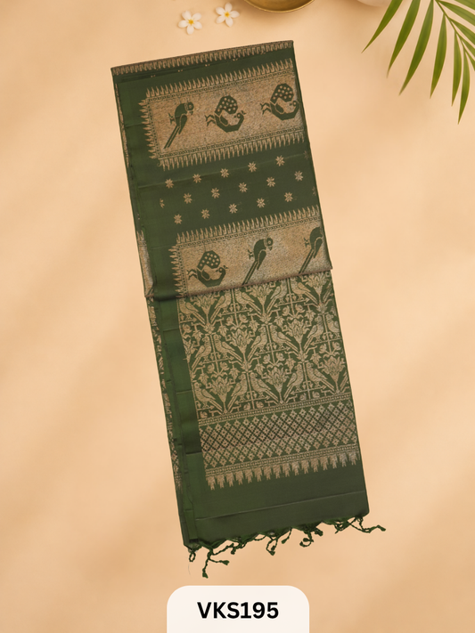 PURE KANCHIPURAM PURE SOFT SILK SAREE