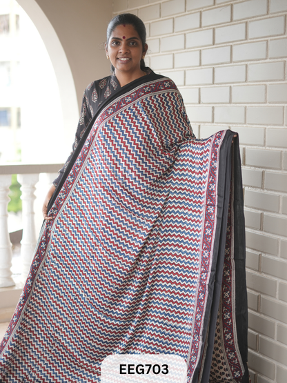 AJRAKH MODAL SAREE - JACKPOT