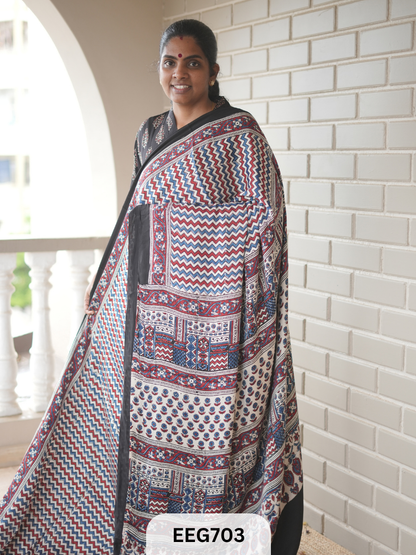 AJRAKH MODAL SAREE - JACKPOT