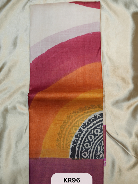 PURE TUSSAR SILK WITH HANDBLOCK AND DIGITAL