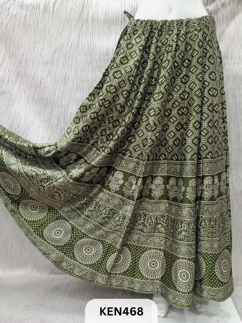 MASHRU PRINTED KALI SKIRT