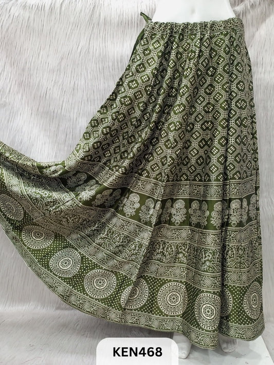 MASHRU PRINTED KALI SKIRT