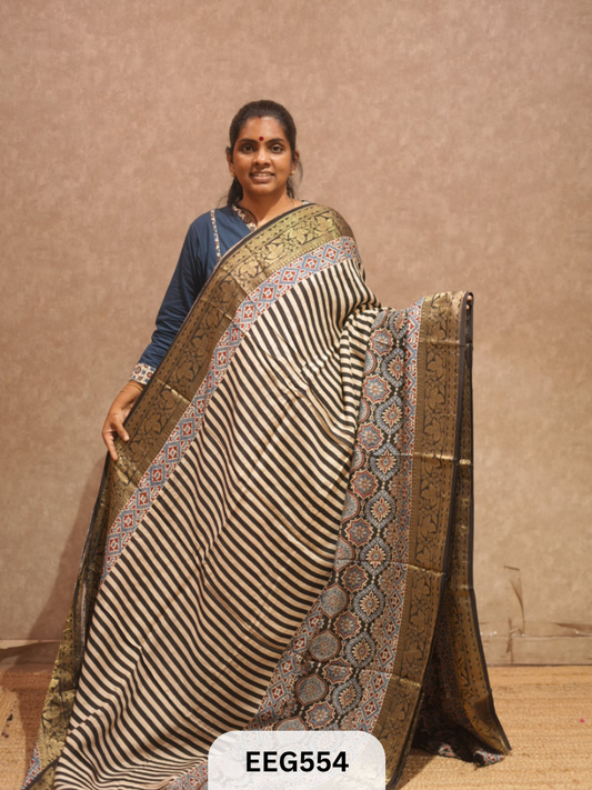 AJRAKH DOLA SILK SAREE