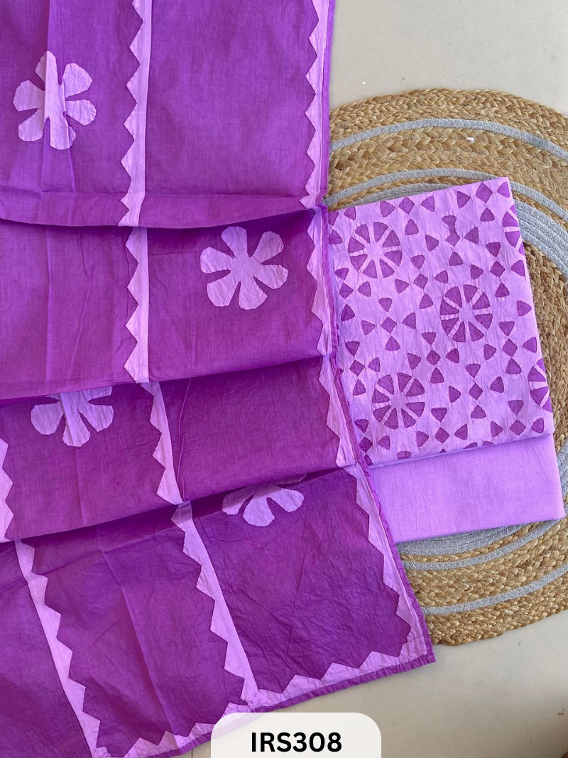 PURE COTTON HANDWORK SUIT AND HAND STITCED APLIQUE SUITS