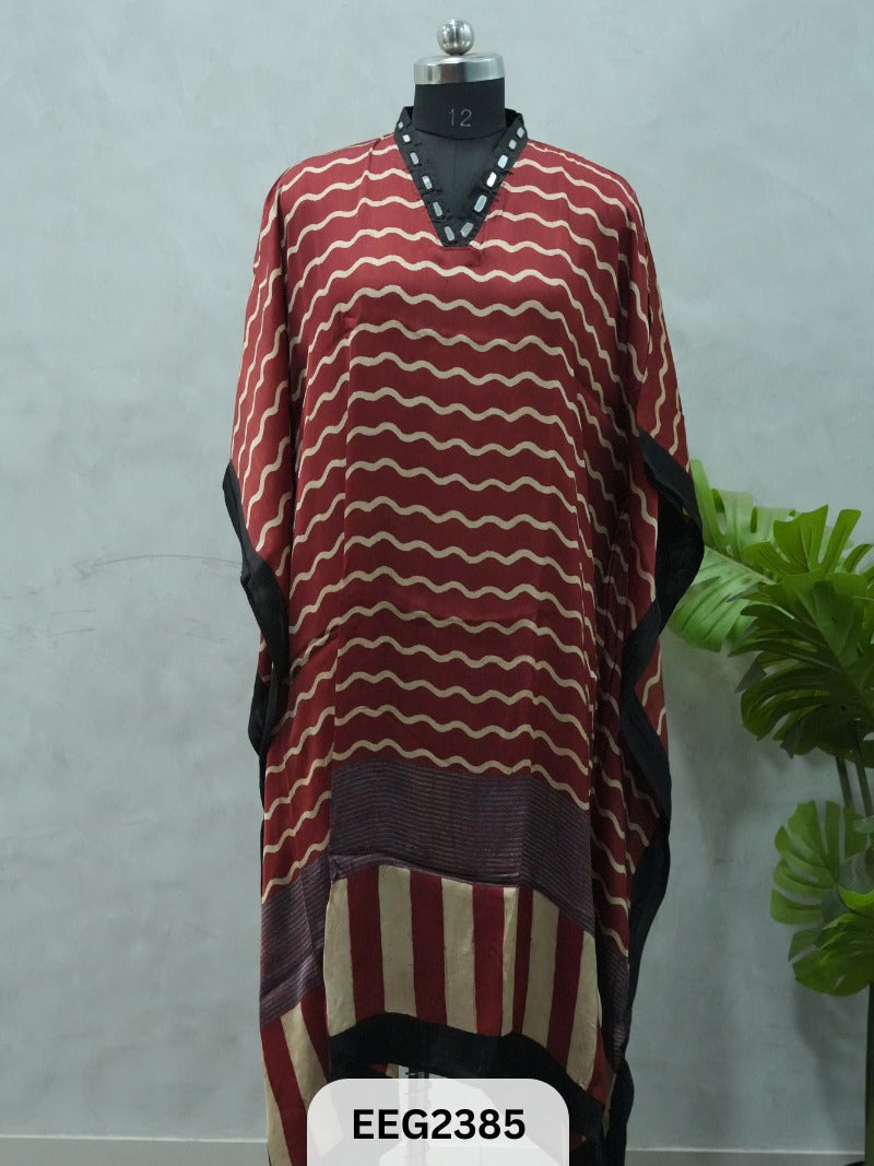 MODAL KHAFTAN WITH MIRROR WORK NECKLINE