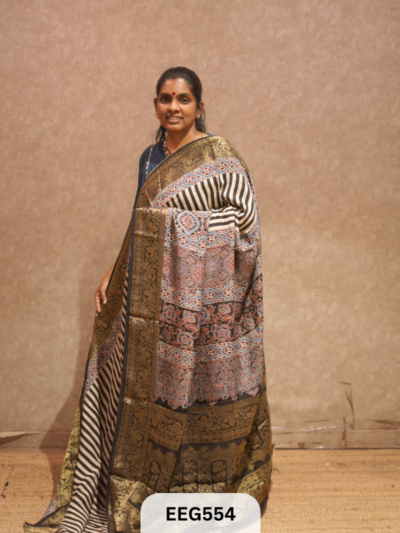 AJRAKH DOLA SILK SAREE