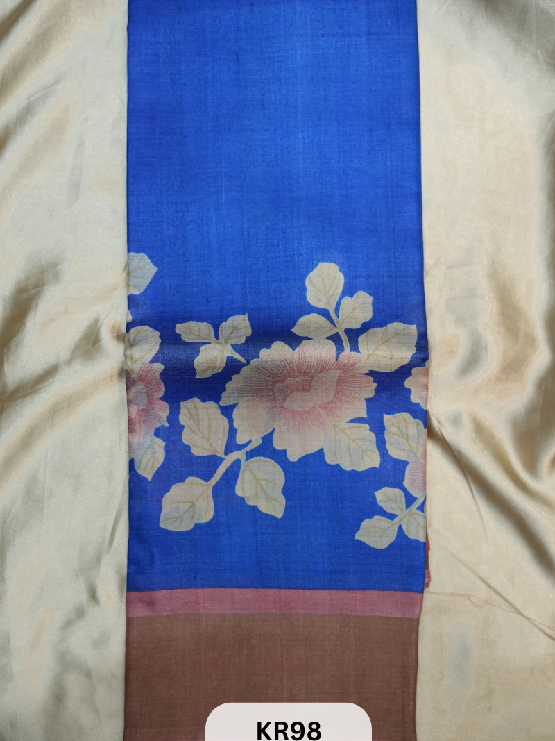 PURE TUSSAR SILK WITH HANDBLOCK AND DIGITAL