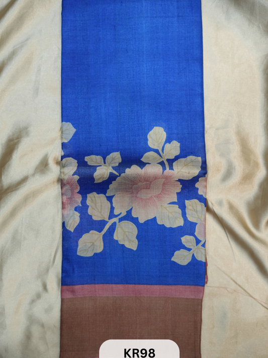 PURE TUSSAR SILK WITH HANDBLOCK AND DIGITAL