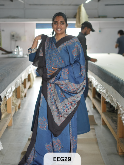 AJRAKH MODAL SAREE
