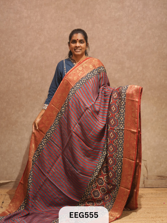 AJRAKH DOLA SILK SAREE