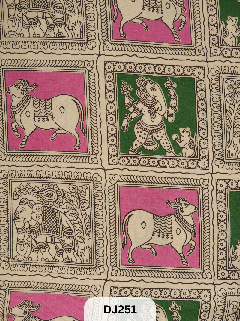 Kalamkari Hand printed - Fabric -1mtr