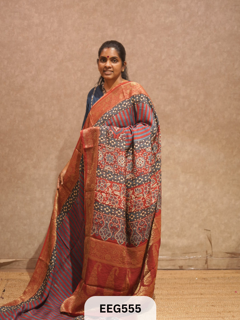 AJRAKH DOLA SILK SAREE