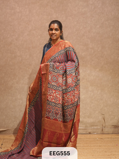 AJRAKH DOLA SILK SAREE