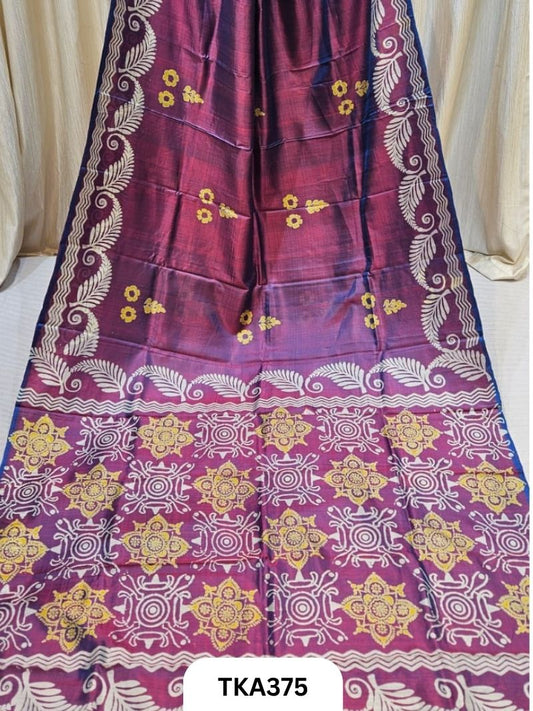 Murshidabad Silk Hand Painted Saree